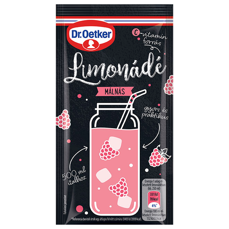 Dr. Oetker Limonádé italpor 40 g málnás