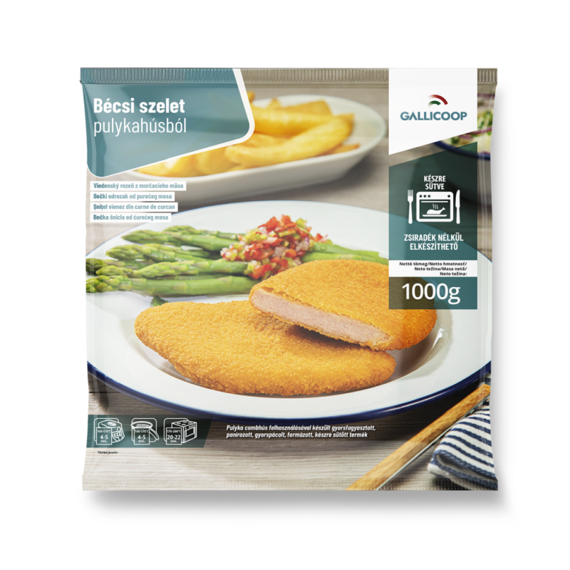 Gallicoop panírozott bécsi szelet pulykahúsból 1 kg