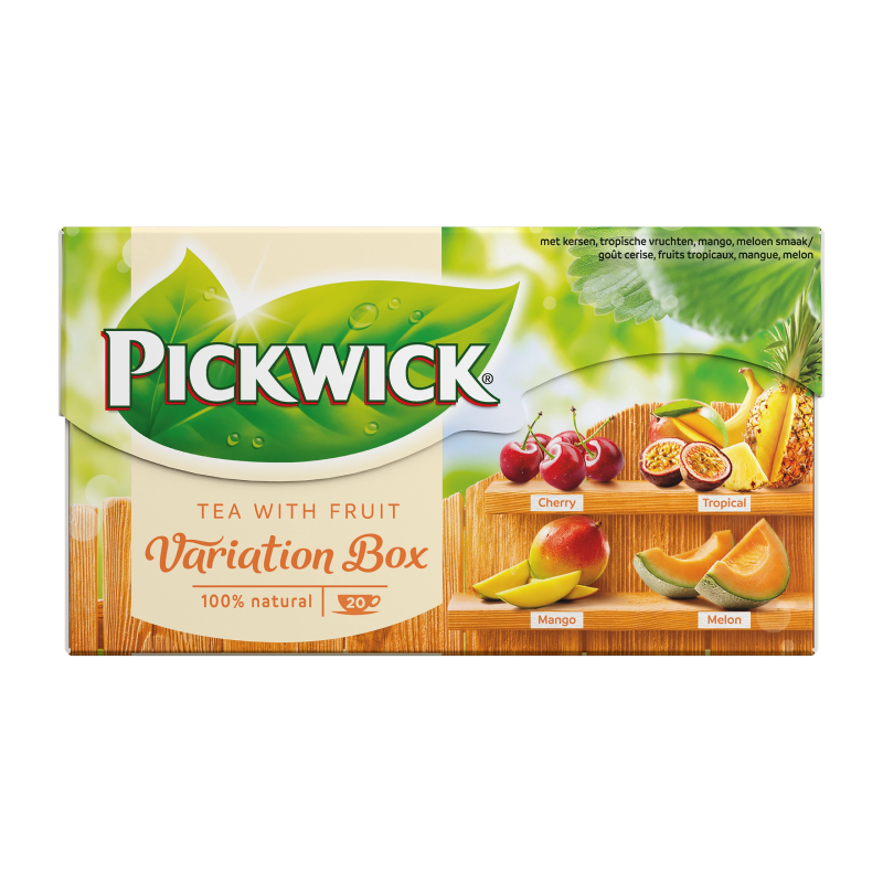 Pickwick gyümölcsízű fekete tea-variációk 20x1,5 g narancssárga