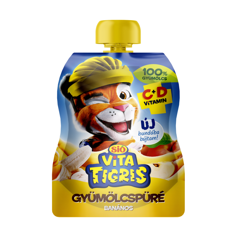 Sió Vitatigris alma alapú gyümölcspüré 100% 90 g banános