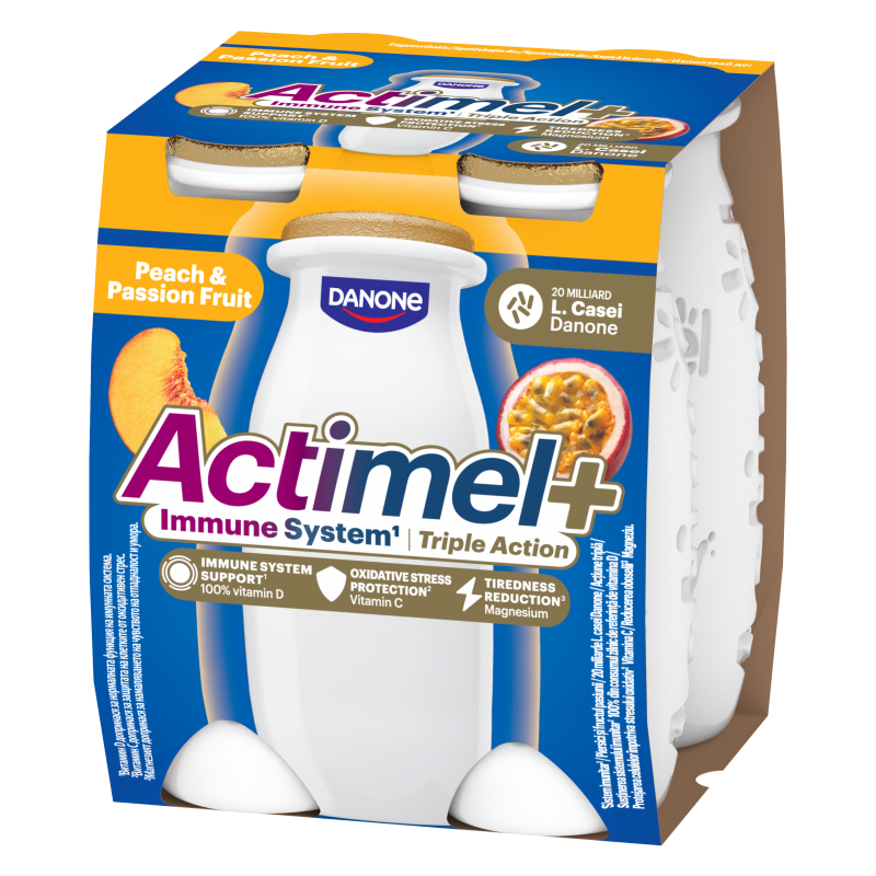 Danone Actimel+ Triple Action joghurtital 4x100 g barack-maracuja