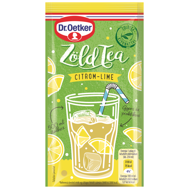 Dr. Oetker zöldtea italpor 40 g citrom-lime