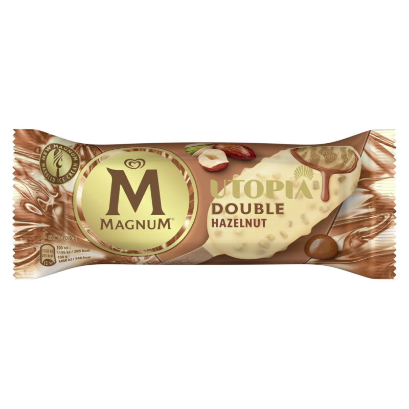Magnum Utopia Double Hazelnut pálcikás jégkrém 85 ml fehércsokoládés