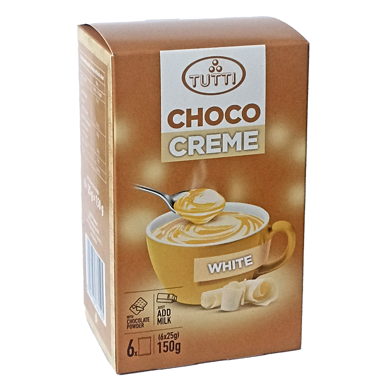 Tutti Chocco Creme forró csokoládé italpor 6x25 g fehér csokoládé
