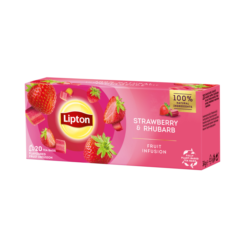 Lipton eper & rebarbara ízesítésű filteres gyümölcstea 20x1,6 g