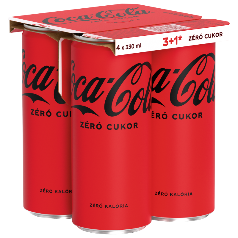 Coca-Cola Zero cukormentes szénsavas üdítőital 4x0,33 l dobozos