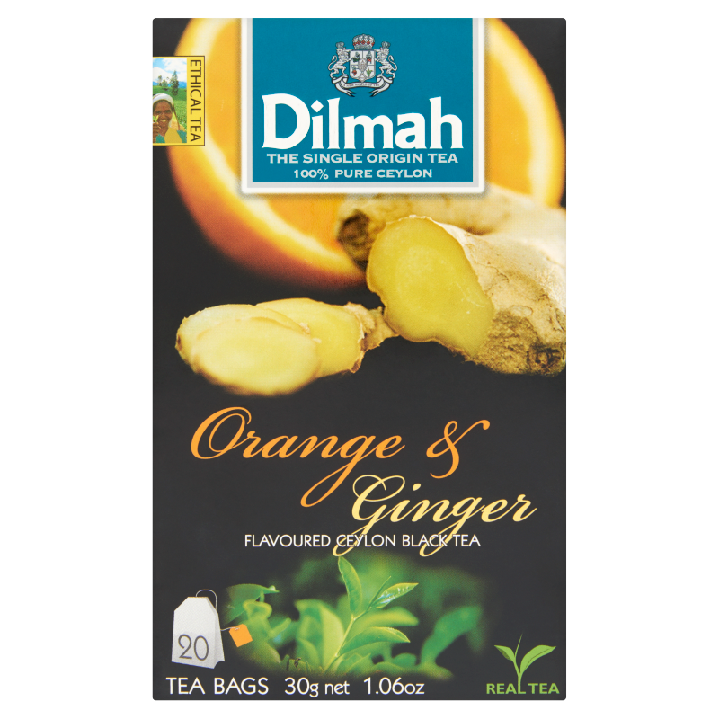 Dilmah fekete tea 30 g narancs és gyömbér aromával 20 filteres