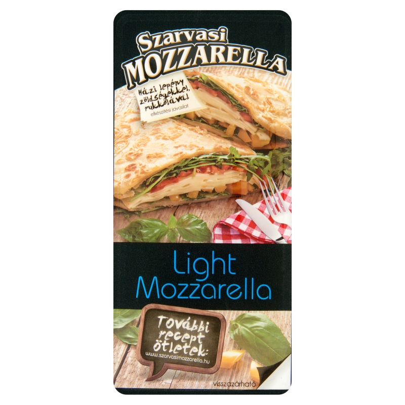 Szarvasi Mozzarella szeletelt sajt 100 g light