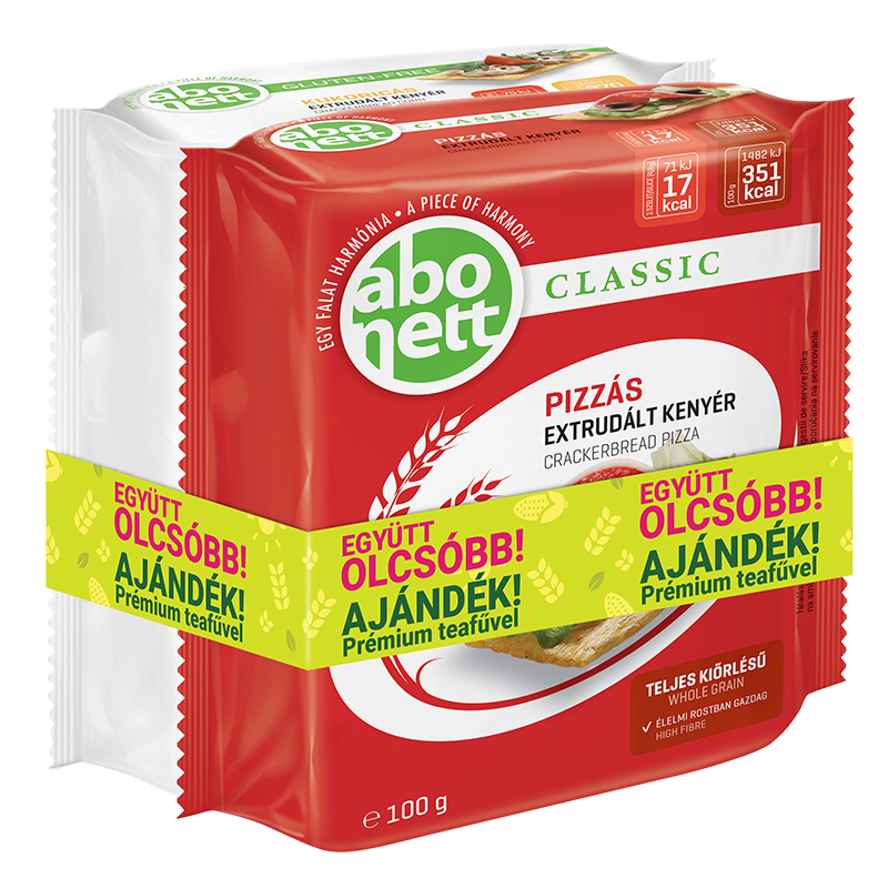 Abonett Duopack extrudált kenyér 2x100 g kukoricás és pizzás