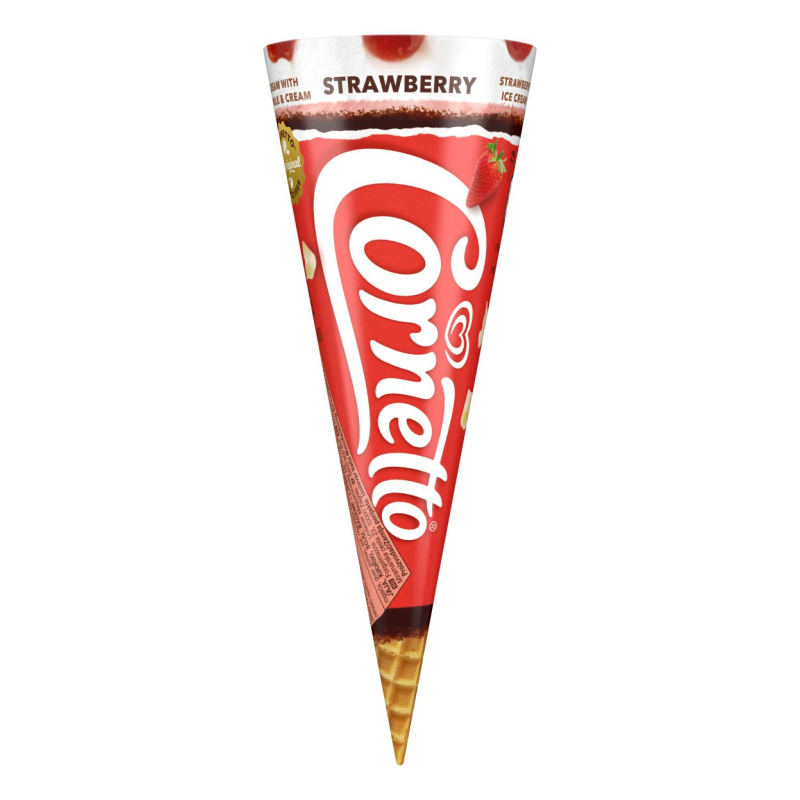Cornetto tölcséres jégkrém 125 ml eper
