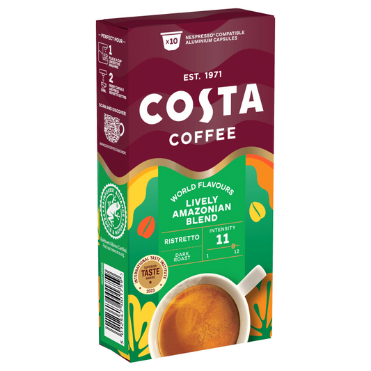 Costa Coffee Lively Amazonian Ristretto kávékapszula 10 db Nespresso® kávégép kompatibilis termék