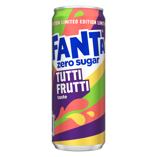 Fanta Zéró tutti-frutti ízű szénsavas üdítőital 0,33 l édesítőszerekkel, dobozos