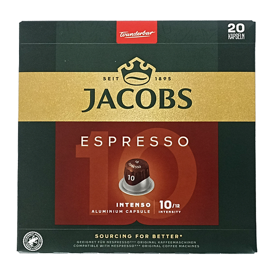 Jacobs Espresso 10 kávékapszula 20 db intenso Nespresso ®kávégép kompatibilis termék