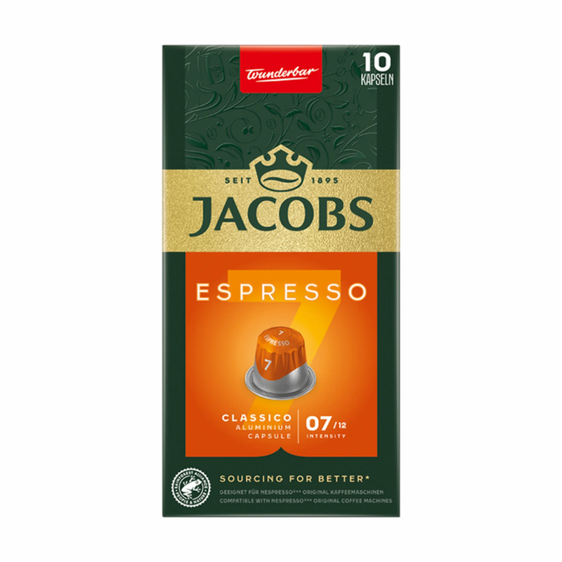 Jacobs Espresso 7 kávékapszula 10 db classico  Nespresso ®kávégép kompatibilis termék