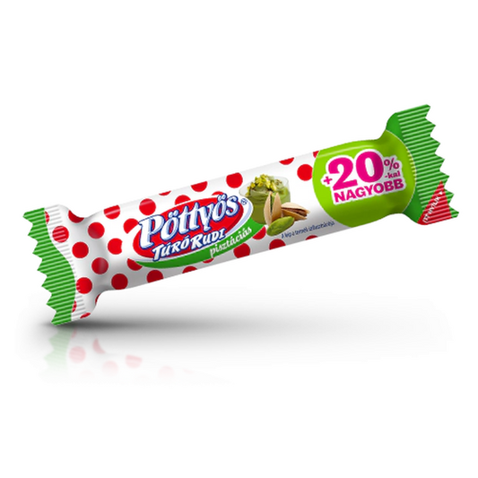 Pöttyös Óriás Túró Rudi 35 g +20% étbevonóval, pisztáciás